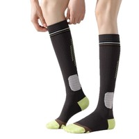 Chaussettes de compression pour femmes - Matière polyester antidérapante anti-frottement, longueur genou, pour la course à pied, la corde à sauter, le yoga