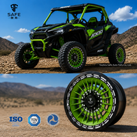 Jantes UTV en aluminium sur mesure, rouge vif, à rayons fins, avec système Beadlock, 14/15 pouces, 4x156, tout-terrain, compatibles avec Polaris RZR 1000