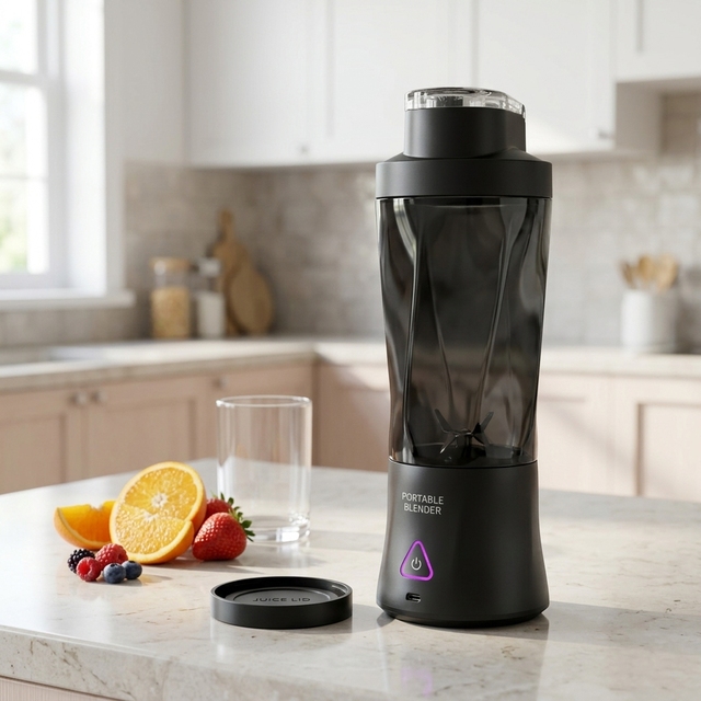 Portable Blender Juicer Cup 360W Rechargeable 700ml 5 Blade Handheld Smoothie Maker for Travel Kitchen