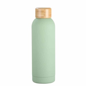 Cross-border 304 Stainless Steel <b>Small</b>-mouth Vacuum Thermos Cup Bamboo lid 6-12 Hours Thermal Insulation Minimalist Design - Product Image 2