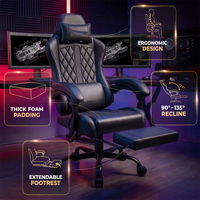 Chaise de bureau ergonomique de haute qualité à dossier haut, pivotante, avec roulettes, design sportif, repose-pieds, Silla Gamer Pro