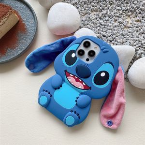 La coque de téléphone mignonne à grandes oreilles Stedie 15promax convient au modèle de dessin animé 13 nouveau modèle 14 silicone 11 souple - Product Image 3