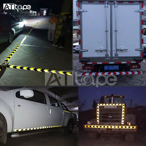 Autocollant de sécurité réfléchissant luminescent jaune-vert en sergé, décoratif, haute visibilité, adhésif acrylique, <span class=keywords><strong>bande</strong></span> PVC simple - Product Image 3