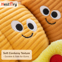 Jouet pour chien en peluche durable et écologique en forme de nourriture de dessin animé, qui couine, anti-ennui, pour usage intérieur et extérieur : Burger, Pizza, Saucisse, Croissant