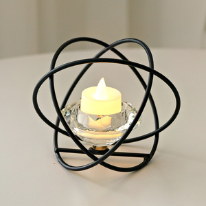 Crystal <b>Candle</b> Holder Geometric Iron Design Heat Resistant Home Decoration For Candlelight <b>Dinner</b> - Product Image 4