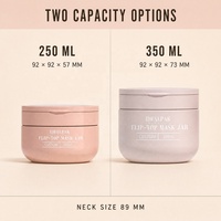 Pot cosmétique vide en PET de 250 ml et 350 ml, contenant rond en plastique avec couvercle à clapet pour crème, baume et gommage corporel
