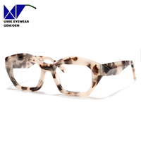 Montura Óptica Poligonal de Acetato Personalizada OEM, Talla 55-17-145, Visión de Alta Definición para Adultos Unisex con Más de 10 Años de Experiencia