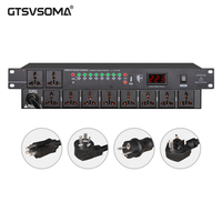 GTSVSOMA RS108 Séquenceur d'alimentation 10 canaux 30A à montage en rack avec protection contre les surtensions et écran rétroéclairé AC 100-240V 10 prises temporisées