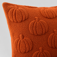 Housse de coussin personnalisée Citrouille d'Halloween 45x45cm, housse de coussin décorative 3D tuftée pour canapé, automne, vente en gros