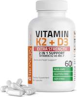 Capsules de Vitamine D3 et K2 MK7 OEM - 5000 UI - Complément Haute Puissance pour le Soutien des Os, du Cœur et du Système Immunitaire - Sans OGM