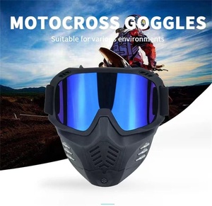ヴィンテージモーターサイクルヘルメットオープンフェイスゴーグルABSフレームPCレンズ屋外スクーターヘルメットゴーグルマスク付き - Product Image 3