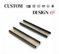 Conector de Cabezal de Pines de Doble Fila 2x40P de 2.54mm PH2.54, Recto y a 180 Grados, de Plástico Doble, Chapado en Oro, Ecológico para PCB