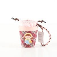 Mini sac seau à cordon, sac à poignet à carreaux avec motif de dessin animé, petite pochette portable pour bouteille, écouteurs, rouge à lèvres, clés, pour usage quotidien