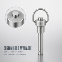 Stainless Steel Quick Release Ball Lock Pins Hitch Grooved Pins with Safety Lanyard Accessory for Jigs and Fasteners Equipment