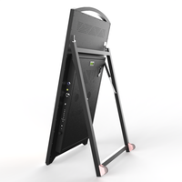 Kiosque d'affichage numérique extérieur portable sur roues, alimenté par batterie, avec lecteur publicitaire rechargeable pour cafés et métros - Vente en gros