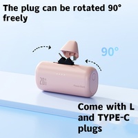 Mini 5000mah Capsule 3 en 1 20W Capsule TYPE-C Pd Module de batterie externe Rotation Plug Chargeurs portables pour Smartphones
