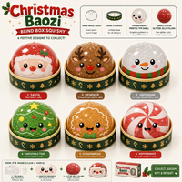 Jouet Squishy de Noël en forme de Boulette, Peluche Kawaii Anti-Stress à Presser pour Enfants, Cadeau de Fêtes