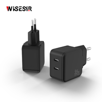 Chargeur GaN WISESIR 33W à charge rapide QC3.0/PD3.0 Type-C, efficacité 92%, certifié CE ROHS pour téléphones mobiles et tablettes