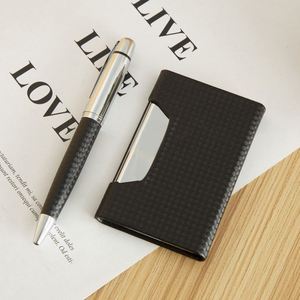 Personalized Executive <b>Gift</b> <b>Set</b>: Engraved Business Card Holder, Pen & Keychain for Corporate Events - Product Image 4