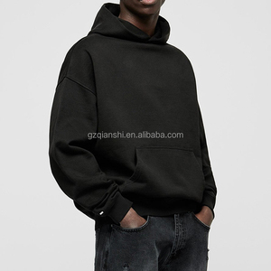 Hoodies épais et vierges de haute qualité, coupe courte, personnalisables avec logo, en coton 600-500 g/m², coupe oversize et carrée pour hommes - Product Image 2