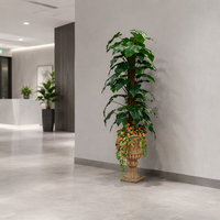 Plante artificielle Guanyin en pot, verdure décorative d'intérieur pour salon et entrée, ornement d'arbre artificiel pour hôtel et club