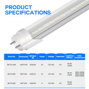 Lampu <span class=keywords><strong>LED</strong></span> T8 Aluminium Bertenaga Ganda Ujung G13 Tipe B 9W 13W 18W OEM 2FT 3FT 4FT - Product Image 6