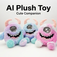 Beambox Peluche Monstre Mignon à un œil, Poupée Alien à Cornes, 100% Polyester, Batterie au Lithium, Vente en Gros, Cadeau d'Anniversaire pour Enfants