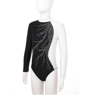 Ventes en gros de justaucorps de gymnastique rythmique bon marché, prêts à être expédiés, grandes tailles pour filles, manches longues, compétitions, tailles personnalisées