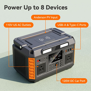 800W Pure Sine Wave Portable Power Station 520Wh Lithium Battery Solar <b>Generator</b> with 100W Foldable Solar Panel Kit - Product Image 2