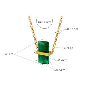 Collier polyvalent et tendance en acier titane plaqué or, pendentif personnalisé en cristal de diamant 12 couleurs, zircon principal en acier inoxydable - Product Image 6