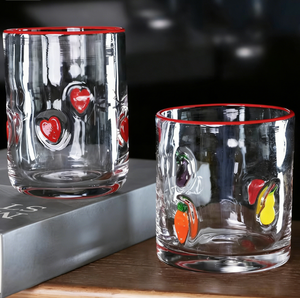 <span class=keywords><strong>Taza</strong></span> de <span class=keywords><strong>cristal</strong></span> creativa, parche bonito, contorno multicolor, corazón de crisantemo pequeño, decoración navideña, <span class=keywords><strong>taza</strong></span> de bebida fría gruesa - Product Image 2