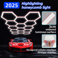 Plafonniers LED hexagonaux à 14 grilles pour barbier, salle de sport, garage, atelier, aménagement paysager, 6500K, étanches et lumineux