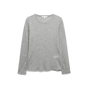 T-shirt à manches longues Slim Contour, coupe ajustée, coton premium, uni, pour femme, apparence moderne et féminine, indispensable. - Product Image 1