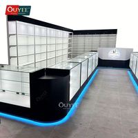 Meubles de magasin de vente au détail sur mesure pour dispensaires, vitrine à cigares, présentoir pour magasin de tabac avec éclairage LED