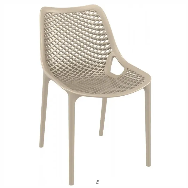 Vente en gros, léger, robuste, extérieur, plastique, chaise empilable, polypropylène, café, chaise en plastique, sans accoudoirs