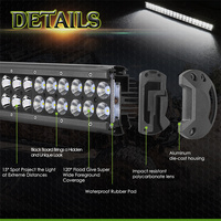 Barre lumineuse LED pour voiture à double rangée, 20 pouces, 126W, haute puissance, étanche IP67, faisceau combiné, pour pare-chocs et barre de protection