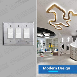 Hot Selling Custom GFI Clear Toggle Plain <strong>Switch</strong> Acrylic Mirror <strong>Light</strong> <strong>Switch</strong> Glass Double Hole Outlet Cover Plates - Product Image 6