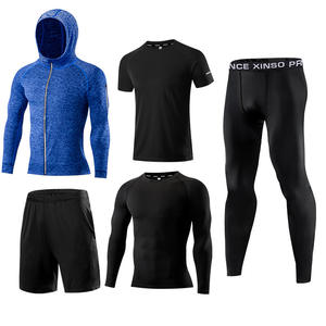 Conjunto Esportivo de Fitness 5 Peças, Roupas de Treino Masculinas para Corrida e Basquete, Secagem Rápida, Personalizável para Musculação - Product Image 5