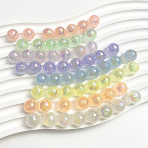 YWJC 12mm 100 Stück pro Beutel Gerade Lochbohrung Leichte Runde Acrylperlen für Armband Halskette Handykette Herstellung Großpackung Leuchtende Perlen - Product Image 2