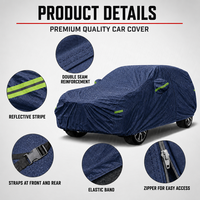 Housse de voiture imperméable KXF avec protection UV pour berline et SUV, anti-poussière, résistante aux rayures, en Oxford 150D bleu, fabrication de qualité