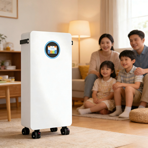 Floor-standing Home <b>Energy</b> <b>Storage</b> <b>System</b> 51.2V 5KWH 10KWH Lithium Iron Phosphate Emergency Power Supply with Wheels - Product Image 4