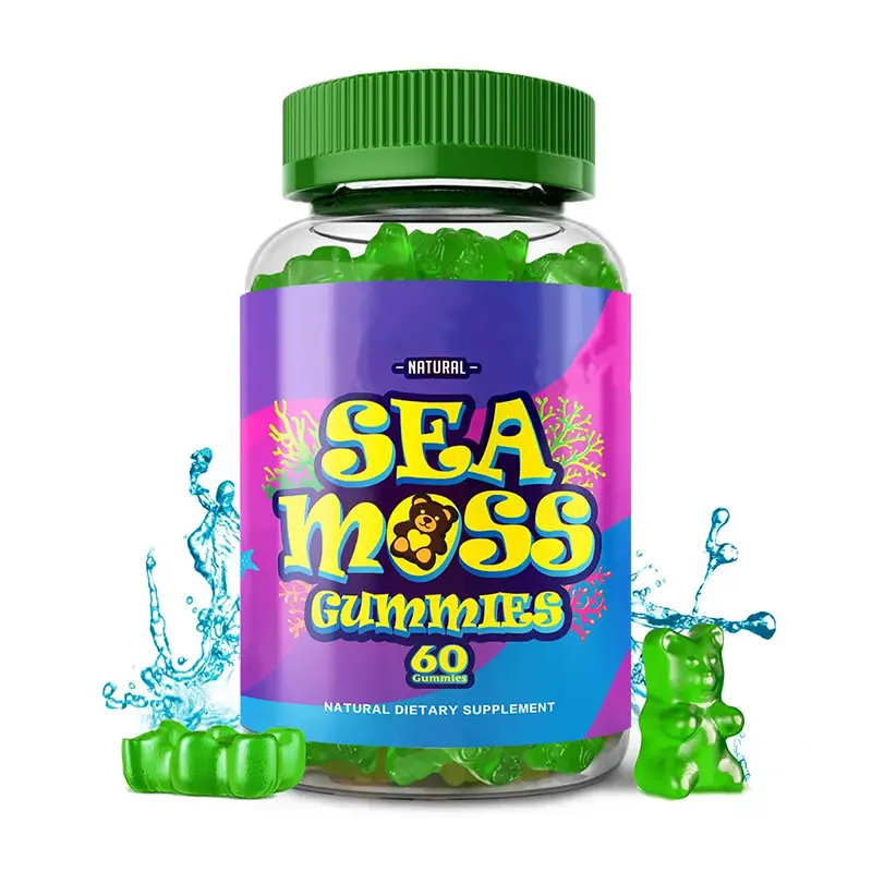 Private Label Vegan Sea Moss Gummies For Immune System 30 Counts Seamoss and Bladderwrack Gummies Gummi Vitamin