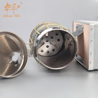 Fumoir à abeilles en acier inoxydable de qualité supérieure avec bouclier thermique de protection - Équipement et outils d'apiculture robustes pour l'apiculture en ruche