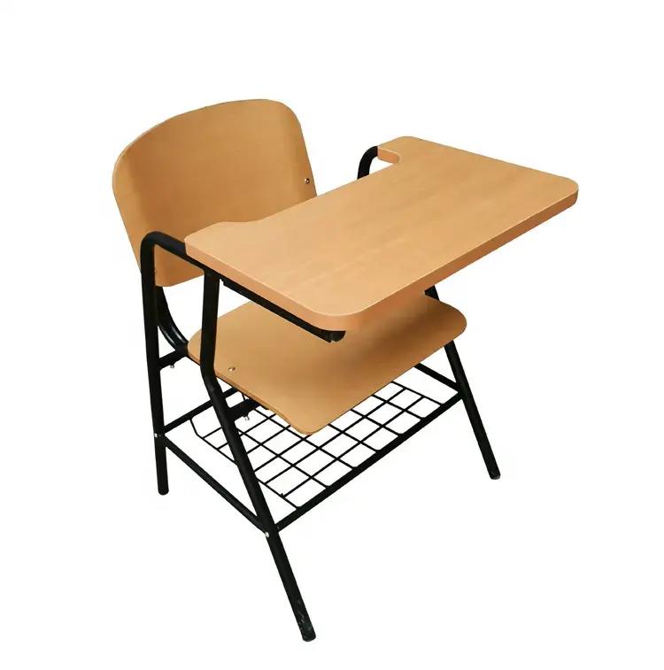 School Furniture Student Chair Training Room Chair and Desk Wood Student Chair With Writing Tablet