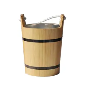 Nuovo stile Home Bar secchiello per il ghiaccio in legno per refrigeratore per bottiglie di birra nuovo Design secchiello per il ghiaccio con manico