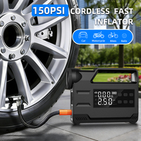 Batterie externe 12V portable avec compresseur d'air, démarreur de voiture multifonction avec gonfleur de pneus pour véhicule