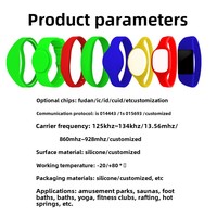 Pulsera de silicona de alta frecuencia con mini etiqueta, venta al por mayor, pulsera NFC para exteriores para control de acceso de bloqueo inteligente, pulsera RFID IC