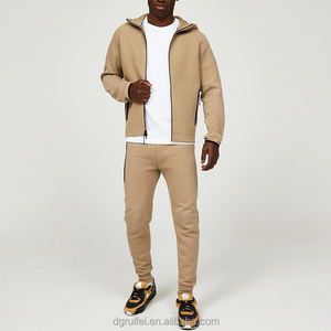 Tùy Chỉnh Zip up Lông Cừu Tracksuit Thể Thao Drop Vai Quá Khổ Chống Thu Nhỏ Trống Đầy Đủ Zip Công Nghệ Lông Cừu Hoodies Đối Với Tôi - Product Image 5