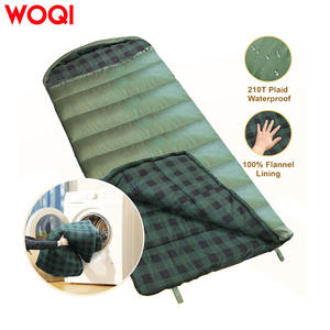 Saco de dormir tipo sobre para adultos Woqi, 200 cm de longitud, color verde militar, resistente al viento, para 3 estaciones, camping, senderismo al aire libre - Product Image 3