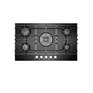 Gas Stove Chinese Sabaf Burner Gas Stove Battery Stove for Cooking Kitchen Tempered glass Surface Cast Iron Pan Support